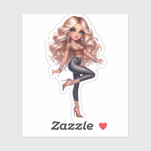 かわいらし人形 シール (シート)