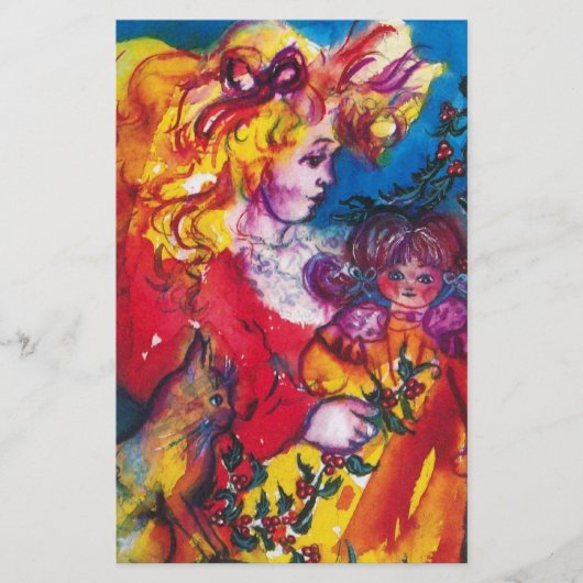 かわいらし人形 便箋 (正面)