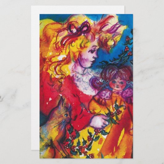 かわいらし人形 便箋 (正面/裏面)