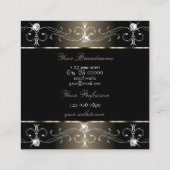 かわいらし写真付き黒プラ華美チナオーナメント スクエア名刺 (裏面)