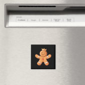かわいらし冠の衣装のジンジャーブレッドマン マグネット (インサイチュ (食洗機))