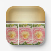 かわいらし列の牡丹 – 紙プレート ペーパープレート (正面)