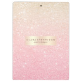 かわいらし勾エレガントガーリー配バラ金ゴールドグリッター クリップボード (裏面)