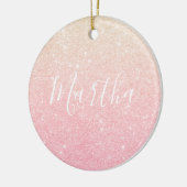 かわいらし勾エレガントガーリー配バラ金ゴールドグリッター セラミックオーナメント (左)