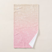 かわいらし勾エレガントガーリー配バラ金ゴールドグリッター バスタオルセット (ハンドタオル)