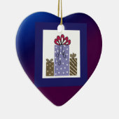 かわいらし包まれたプレゼント セラミックオーナメント (右)