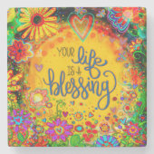 かわいらし命は賛美フローラお洒落 ストーンコースター (正面)