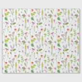 かわいらし園花フローラ植物芸術 ラッピングペーパー (フラット)