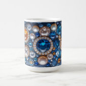 かわいらし大切宝石ダイヤモンドサファイア コーヒーマグカップ (中央)