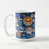 かわいらし大切宝石ダイヤモンドサファイア コーヒーマグカップ (左)