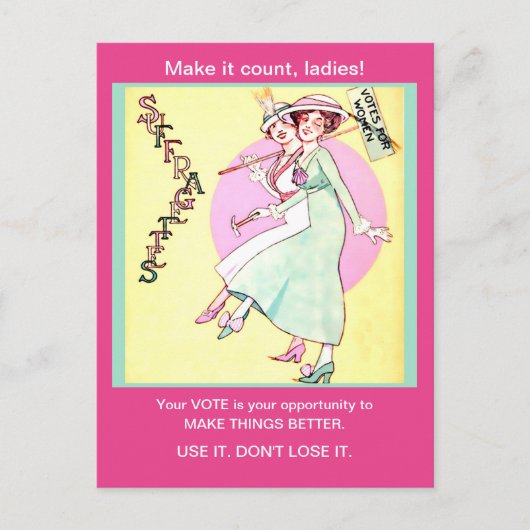 かわいらし女性有権者ヴィンテージ変更 ポストカード (正面)