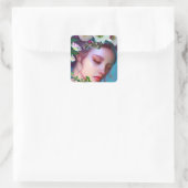 かわいらし妖精の花と髪のファンタジー スクエアシール (バッグ)