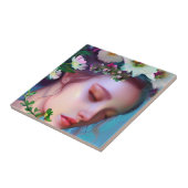 かわいらし妖精の花と髪のファンタジー タイル (側面)