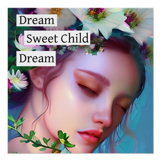 かわいらし妖精の花と髪のファンタジー ポスター (正面)