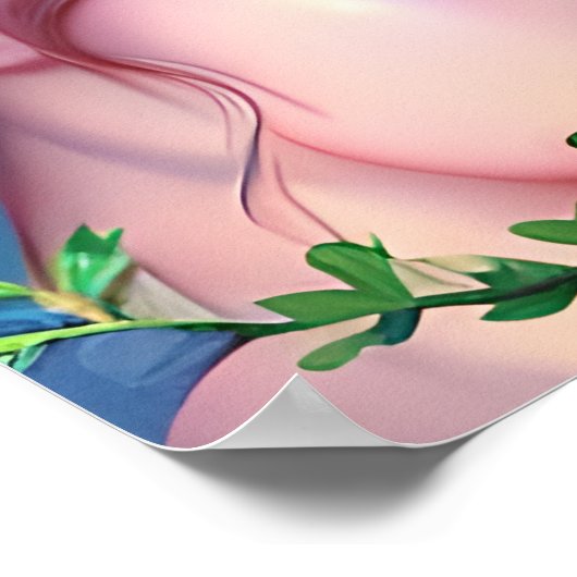 かわいらし妖精の花と髪のファンタジー ポスター (角)