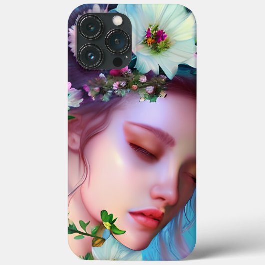 かわいらし妖精の花と髪のファンタジー Case-Mate iPhoneケース (裏面)