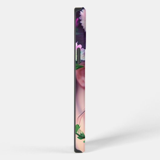 かわいらし妖精の花と髪のファンタジー iPhoneケース (右側面)
