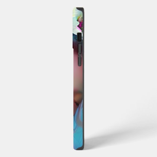 かわいらし妖精の花と髪のファンタジー iPhoneケース (左側面)