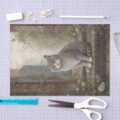 かわいらし子猫グレイ猫 薄葉紙 (クラフト)