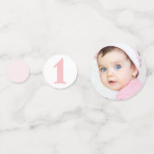 かわいらし子猫パーソナライズされた猫誕生日写真 コンフェッティ (正面)