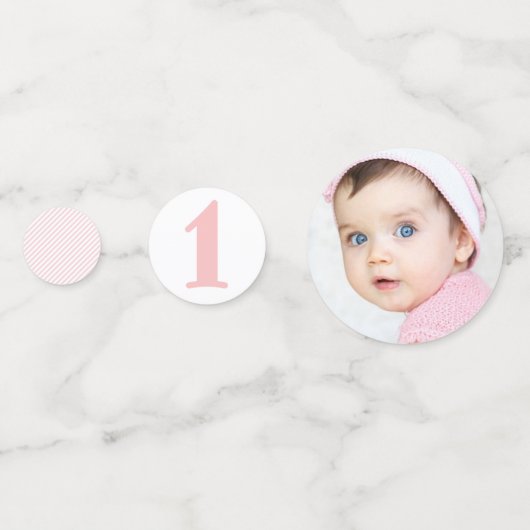 かわいらし子猫パーソナライズされた猫誕生日写真 コンフェッティ (正面)