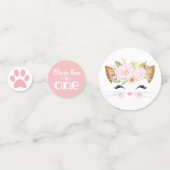 かわいらし子猫パーソナライズされた猫誕生日写真 コンフェッティ (裏面)