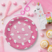かわいらし子猫ピンクキッテンスパターン紙プレート ペーパープレート (パーティー)