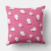 かわいらし子猫ピンクキテンス柄装飾用クッション クッション (裏面)