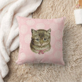 かわいらし子猫ヴィンテージスタイル クッション (ブランケット)