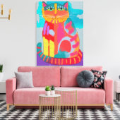 かわいらし子猫絵画抽象芸術 キャンバスプリント (インサイチュ (リビング))