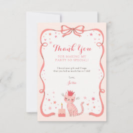 かわいらし子猫誕生日 サンキューカード