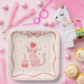 かわいらし子猫誕生日 ペーパープレート (パーティー)