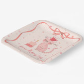 かわいらし子猫誕生日 ペーパープレート (傾斜あり)