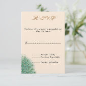 かわいらし孔雀の羽RSVP 出欠カード (スタンド正面)