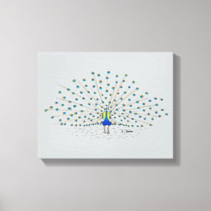 かわいらし孔雀絵画の装飾キャンバスプリント キャンバスプリント