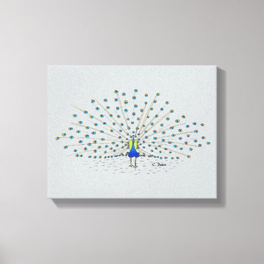 かわいらし孔雀絵画の装飾キャンバスプリント キャンバスプリント (正面)