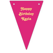 かわいらし小さな女の子ピンクとイエロー誕生日 バンティングフラッグ (第3の旗)