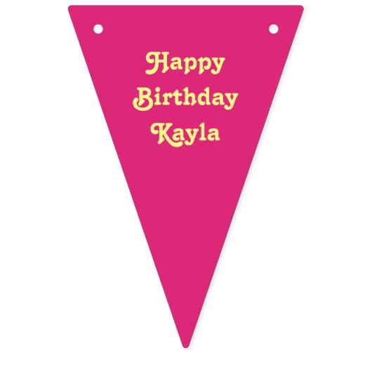 かわいらし小さな女の子ピンクとイエロー誕生日 バンティングフラッグ (第3の旗)