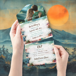 かわいらし山シ結婚ーン オールインワン招待状