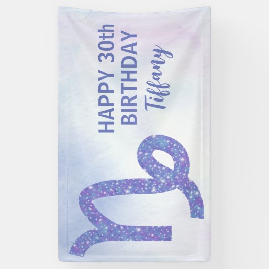 かわいらし山羊座星占カスタムい誕生日パーティー 横断幕 (縦)