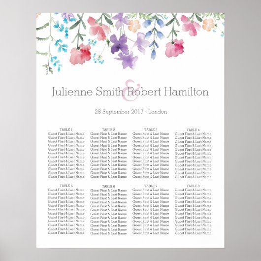 かわいらし山花美結婚しい座席表 ポスター (正面)