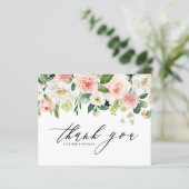 かわいらし庭の花結婚のサンキューカード