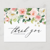 かわいらし庭の花結婚のサンキューカード (正面)