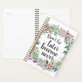 かわいらし引用文水色フローラ プランナー手帳 (ディスプレー)