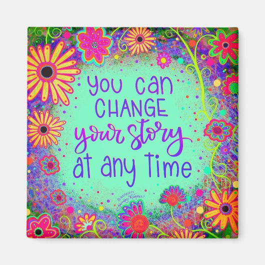 かわいらし感動的フローラおもしろいトレンディー マグネット (正面)