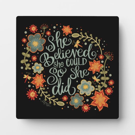 かわいらし感動的フローラ信じた引用文 フォトプラーク (正面)