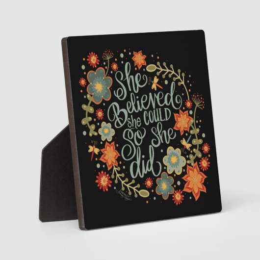 かわいらし感動的フローラ信じた引用文 フォトプラーク (正面)