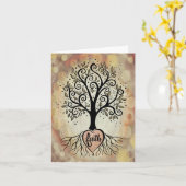 かわいらし感動的信仰ツリー悔やみや弔慰モダン カード (黄色い花)