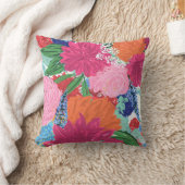 かわいらし手色彩の鮮やかカラフル花 クッション (ブランケット)