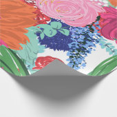 かわいらし手色彩の鮮やかカラフル花 ラッピングペーパー (角)